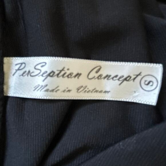 PerSeption Concept Black Short Sleeve Zip Front Dress Size S - Picture 4 of 9